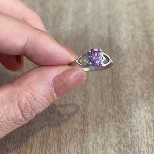 Vintage Purple amethyst 925 sterling silver ring